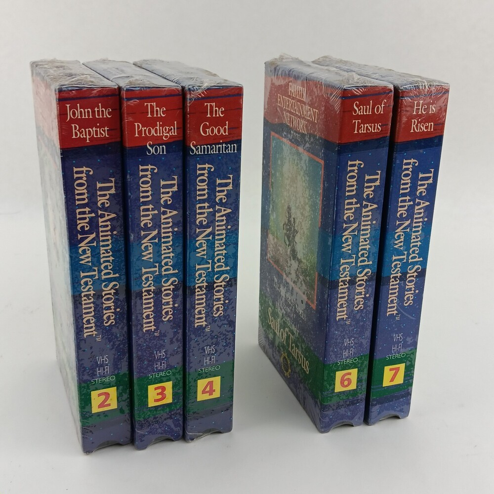 Lot Of 5 Family Entertainment Presents Animated Bible Series VHS - New Testament